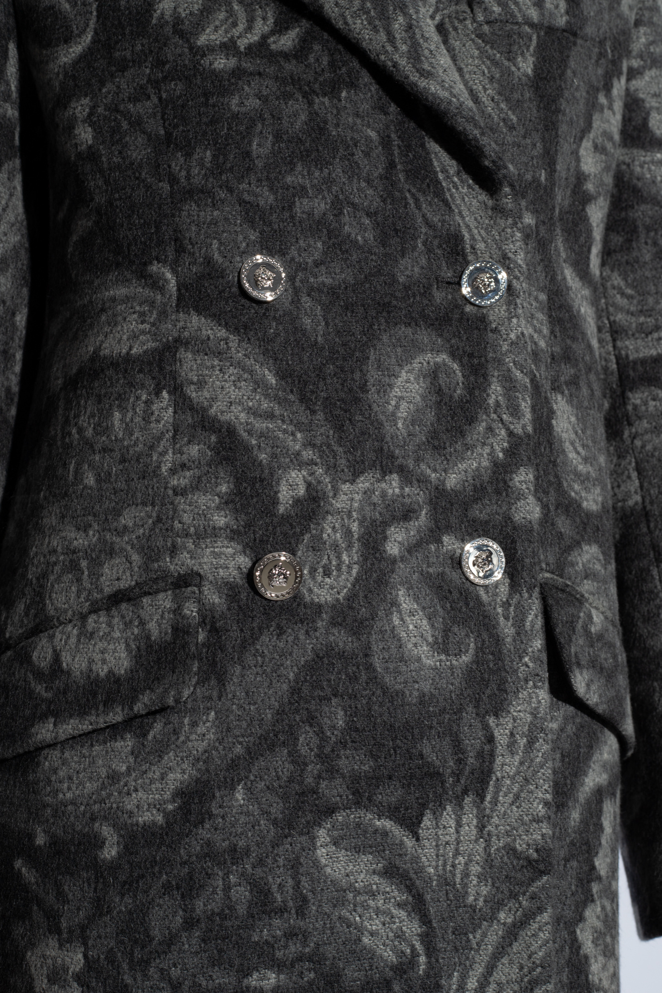 Grey Wool coat Versace - SchaferandweinerShops Netherlands